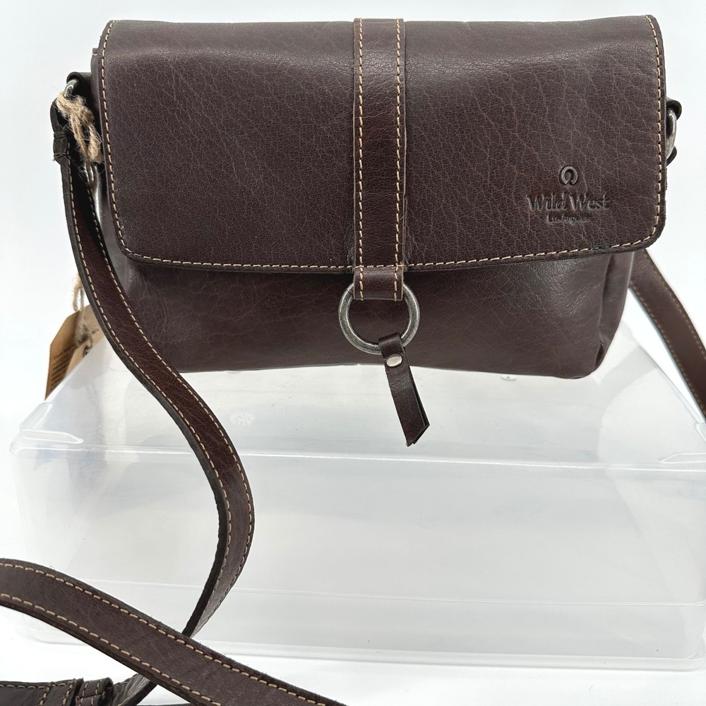 Wild West Lili Crossbody‎ Bag Womens NWT S Chestnut Brown Leather Handmade Rodeo